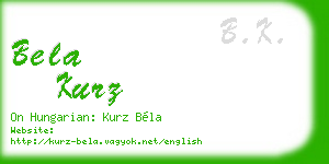 bela kurz business card